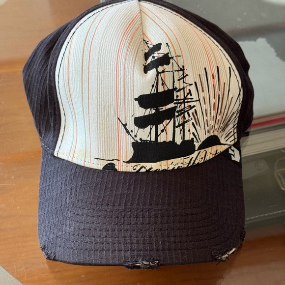 Goorin Bros Other - Goorin Bros Black and Cream Pirate Ship Graphic Trucker Hat Men’s OS